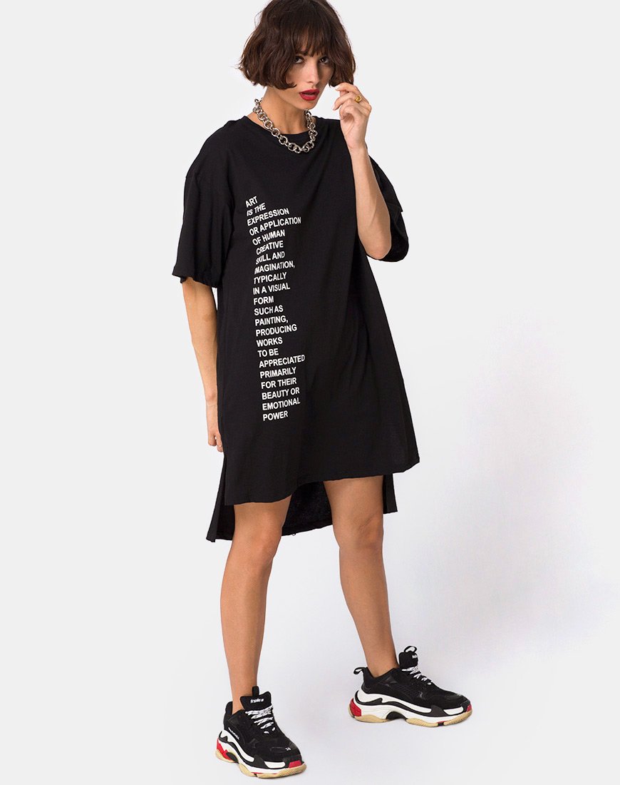 Image de Step Hem Art Expression Oversized T-Shirt Dress