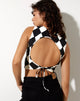 Image de Sude Crop Top en Harlequin noir et blanc