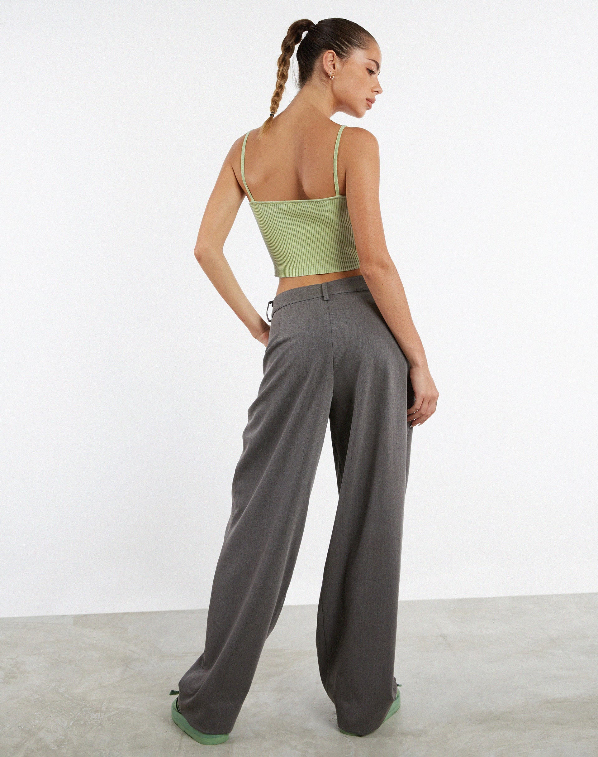 Image de MOTEL X JACQUIE Top Suhari en tricot côtelé Pastel Lime