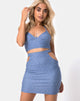 Image de la mini-jupe Suky en denim bleu Hot Fix