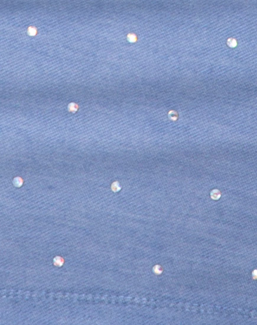 Image de la mini-jupe Suky en denim bleu Hot Fix