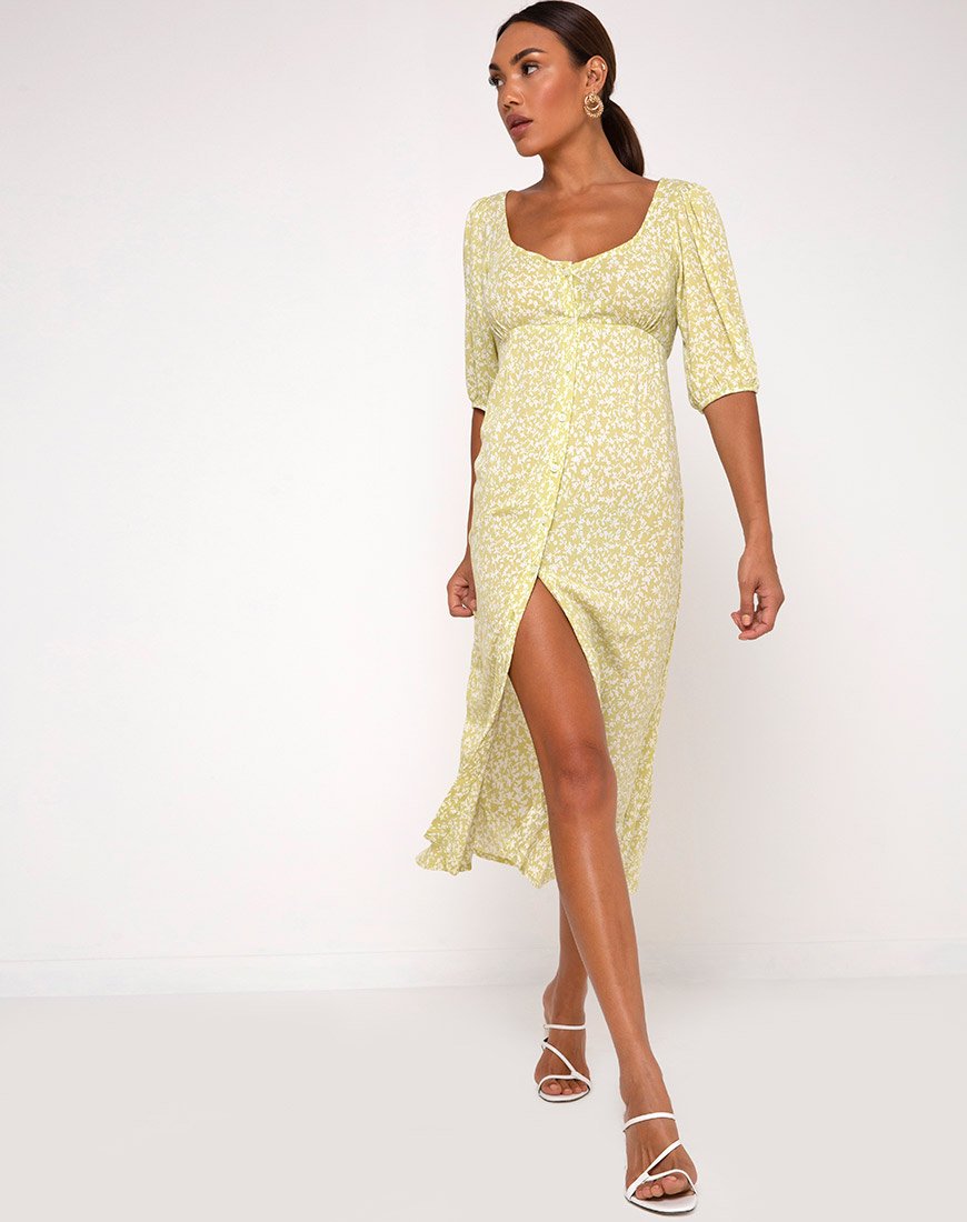 Image of Sula Midi Dress in Crinkle Botanic Mint Foam