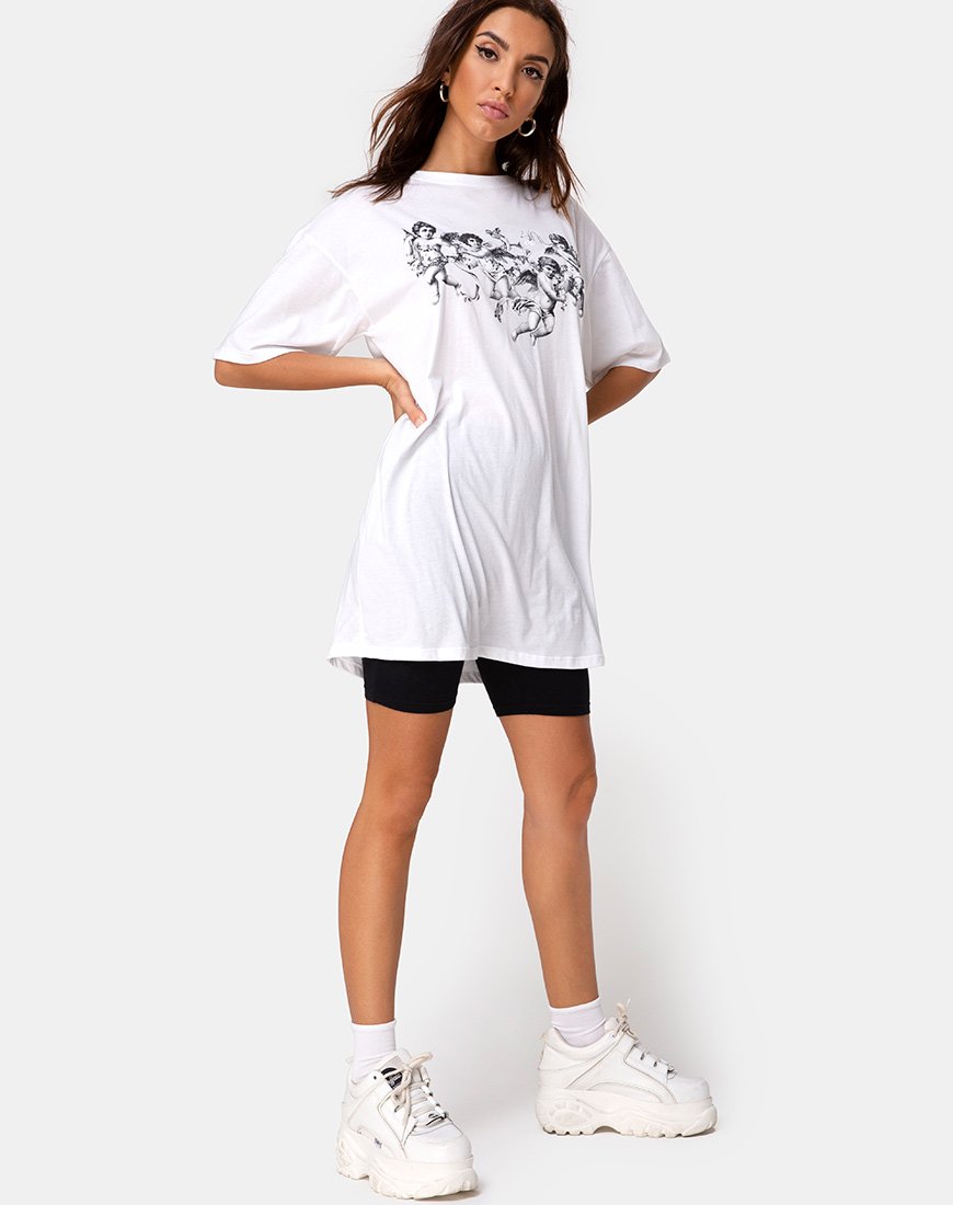 Image de Sunny Kiss Tee en blanc avec chérubin