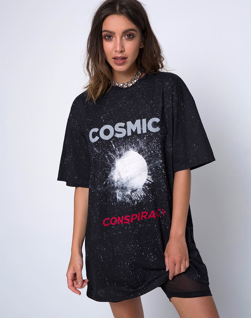 T-shirt oversize Sunny Kiss en noir Cosmic Conspiracy
