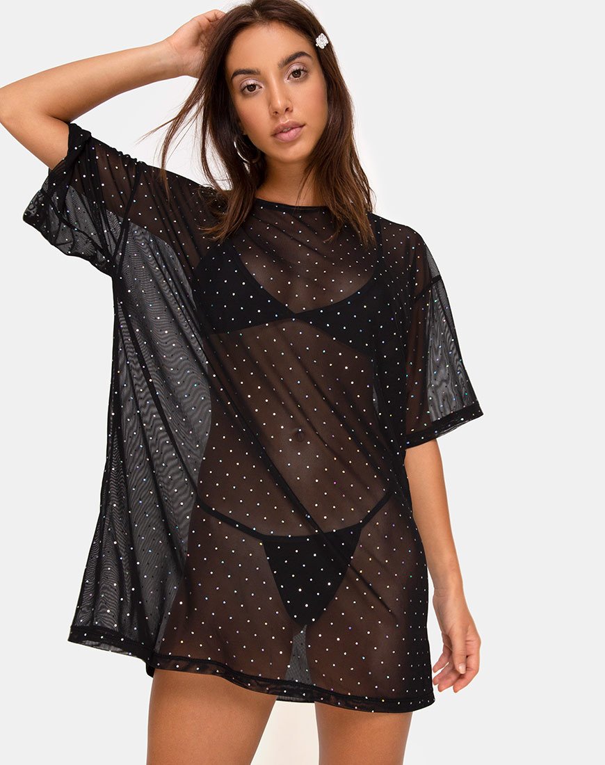 Image de Sunny Kiss Tee in Crystal Net Black