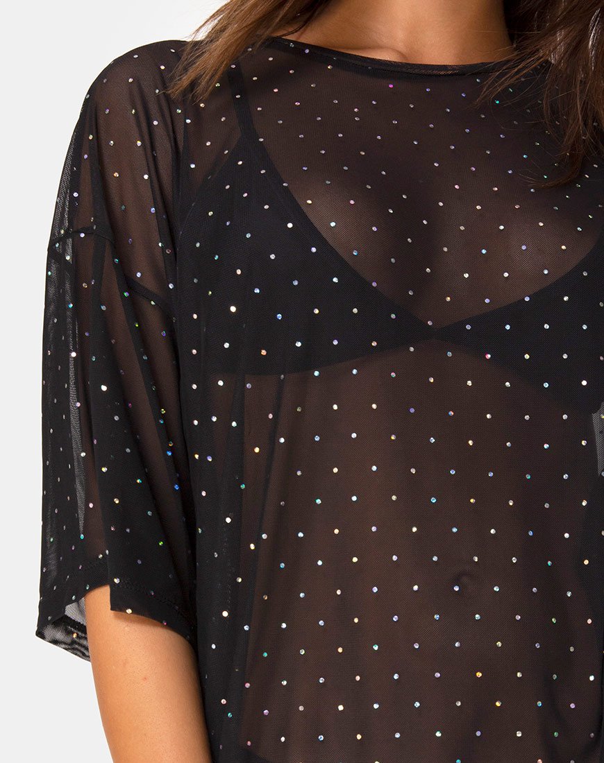 Image de Sunny Kiss Tee in Crystal Net Black