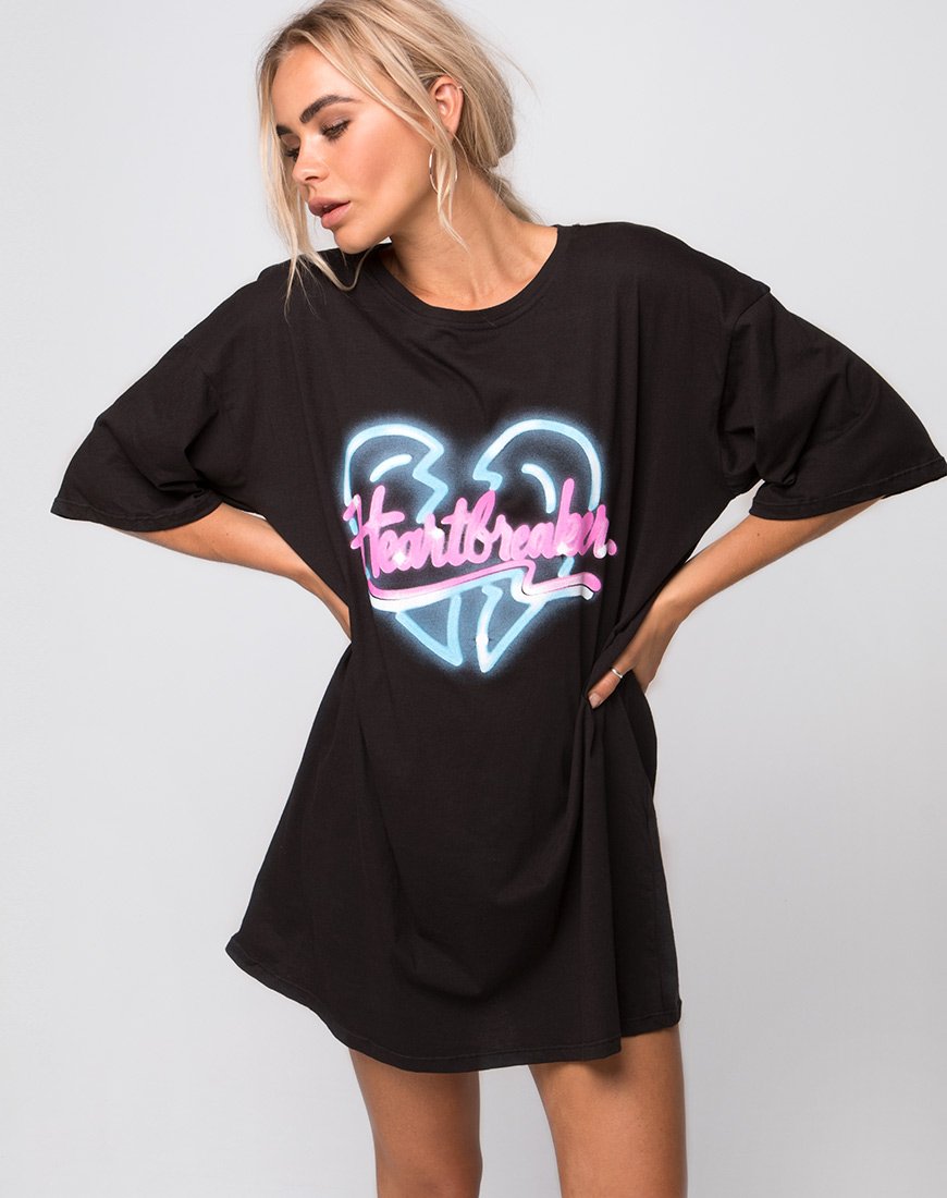 Image de Sunny Kiss Tee en noir Heart Breaker