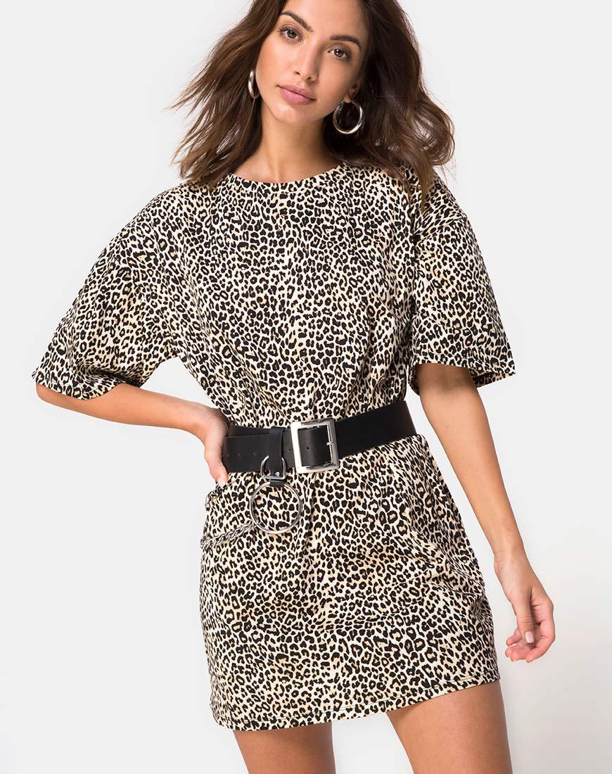Image de Sunny Kiss Oversize Tee in Rar Leopard