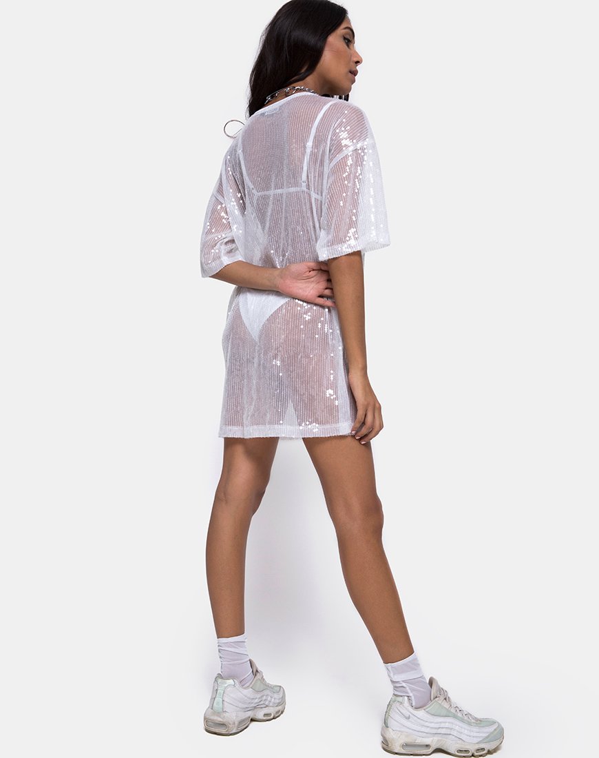 Image de Sunny Kiss Tee in Sheer White Clear Sequin
