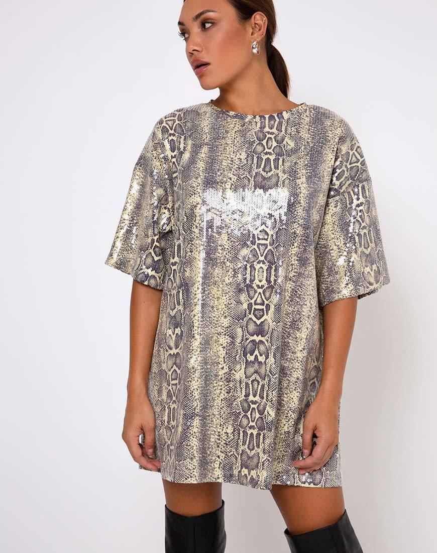 Image de Sunny Kiss Tee en Acid Snake Clear Sequin