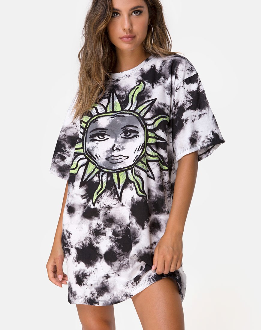 Image de Sunny Kiss Tee in Tie Dye Celestial Lime