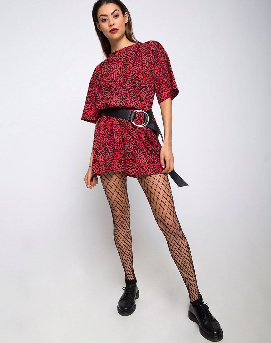 Image de Sunny Kiss Oversize Tee in Coloured Animal Red