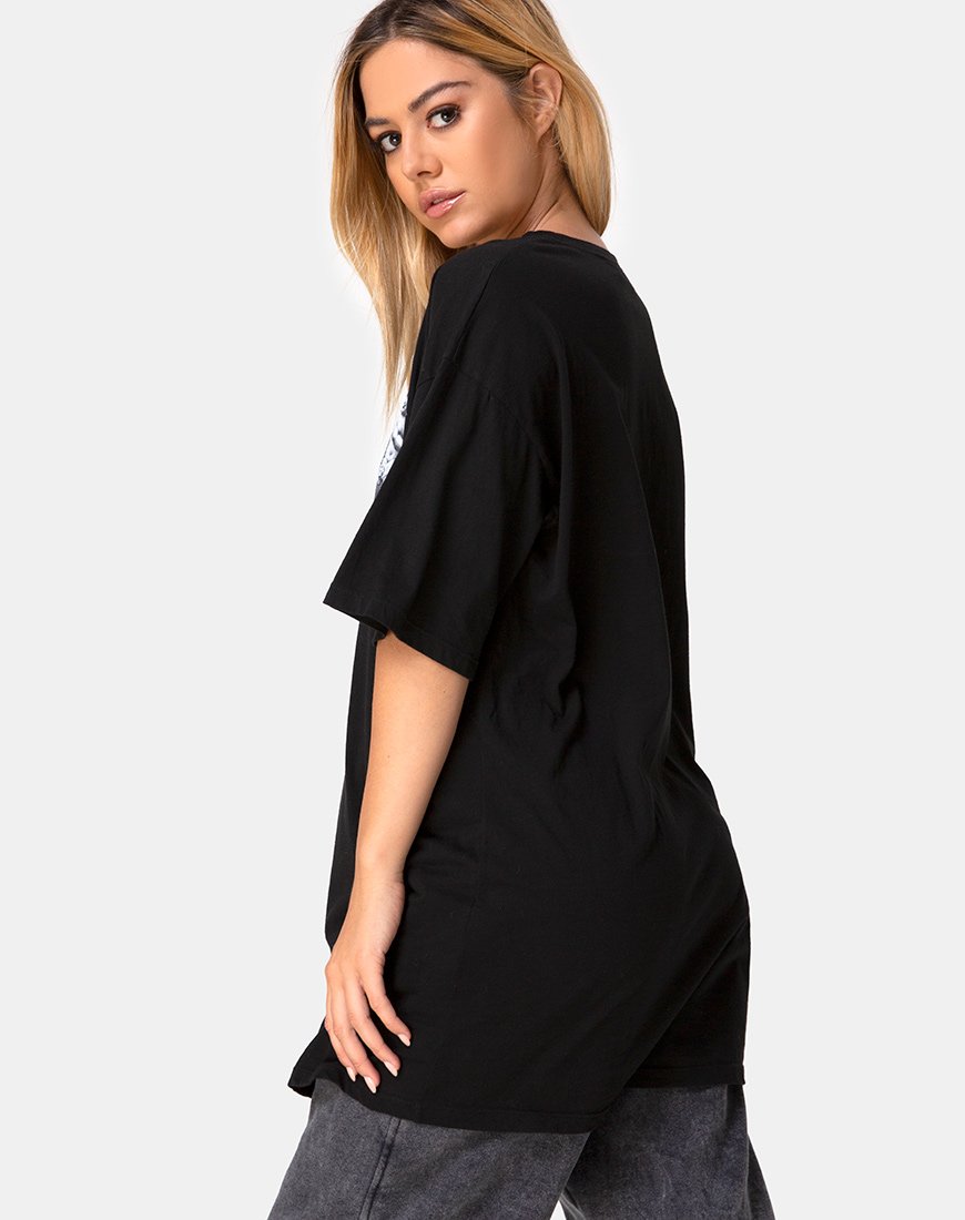Image de Sunny Kiss Tee en noir avec chérubin