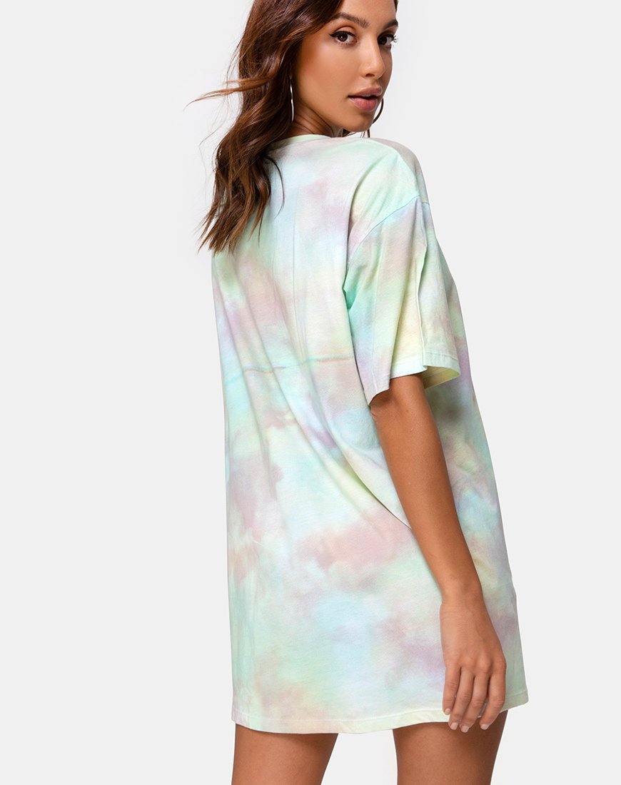 Image of Sunny Kiss Tee Dress in Pastel Tie Dye