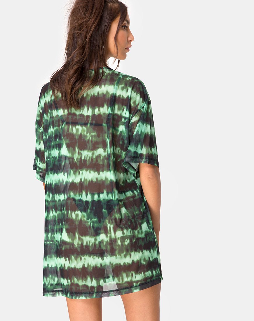 Image de Sunny Kiss Tee in Tie Dye Turquoise Mesh