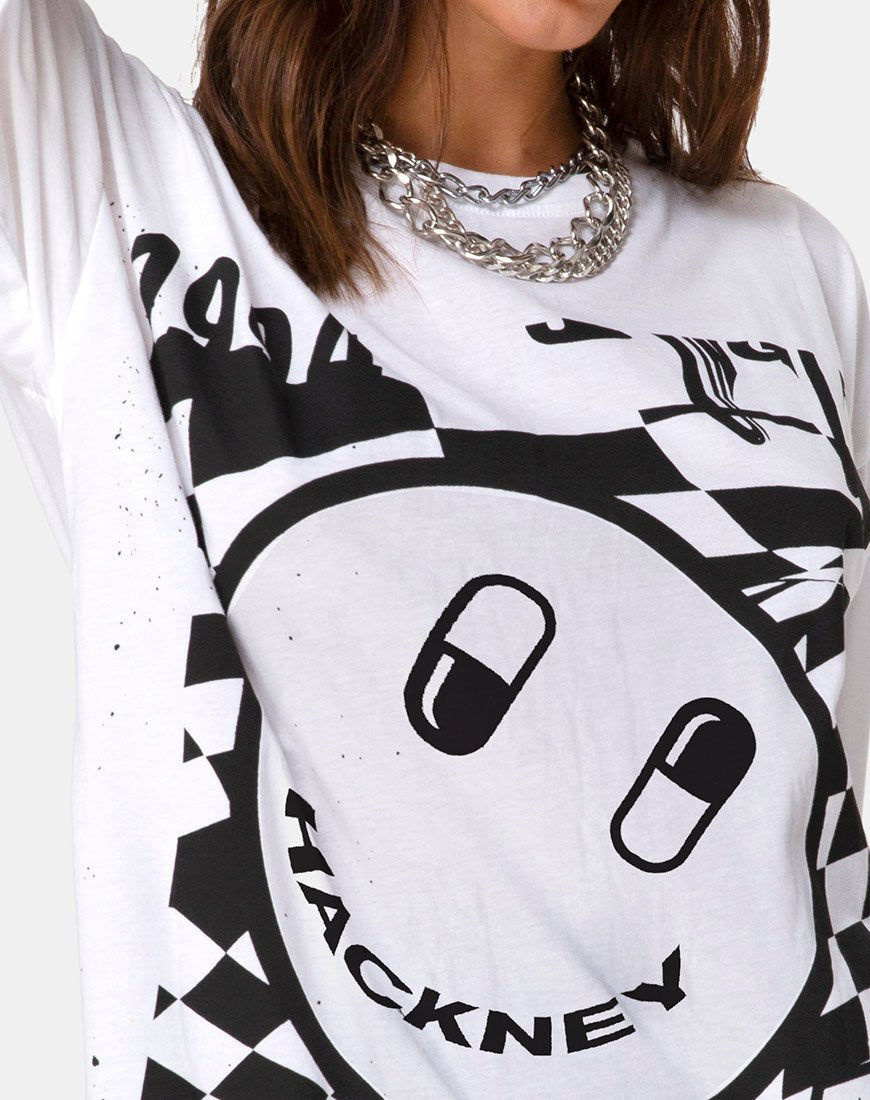 Image de Sunny Kiss Tee en blanc et noir Dream Scape