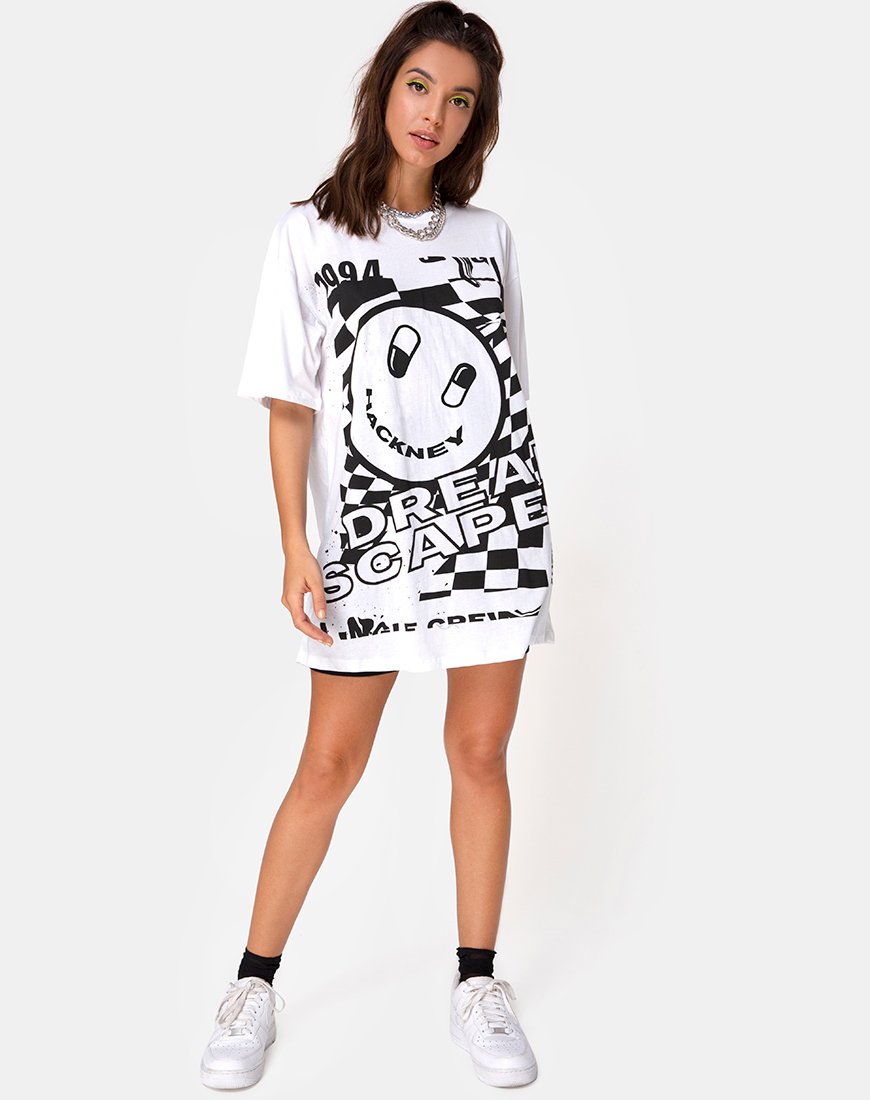 Image de Sunny Kiss Tee en blanc et noir Dream Scape