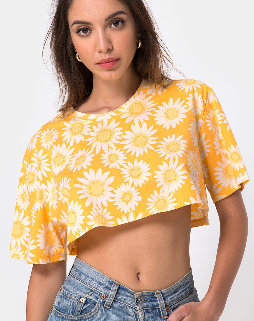 Image de Super Crop Tee in Sunkissed Floral Yellow