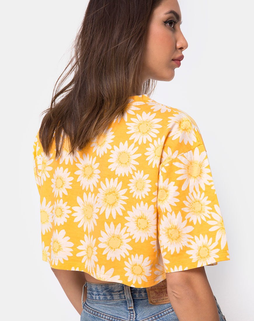 Image de Super Crop Tee in Sunkissed Floral Yellow