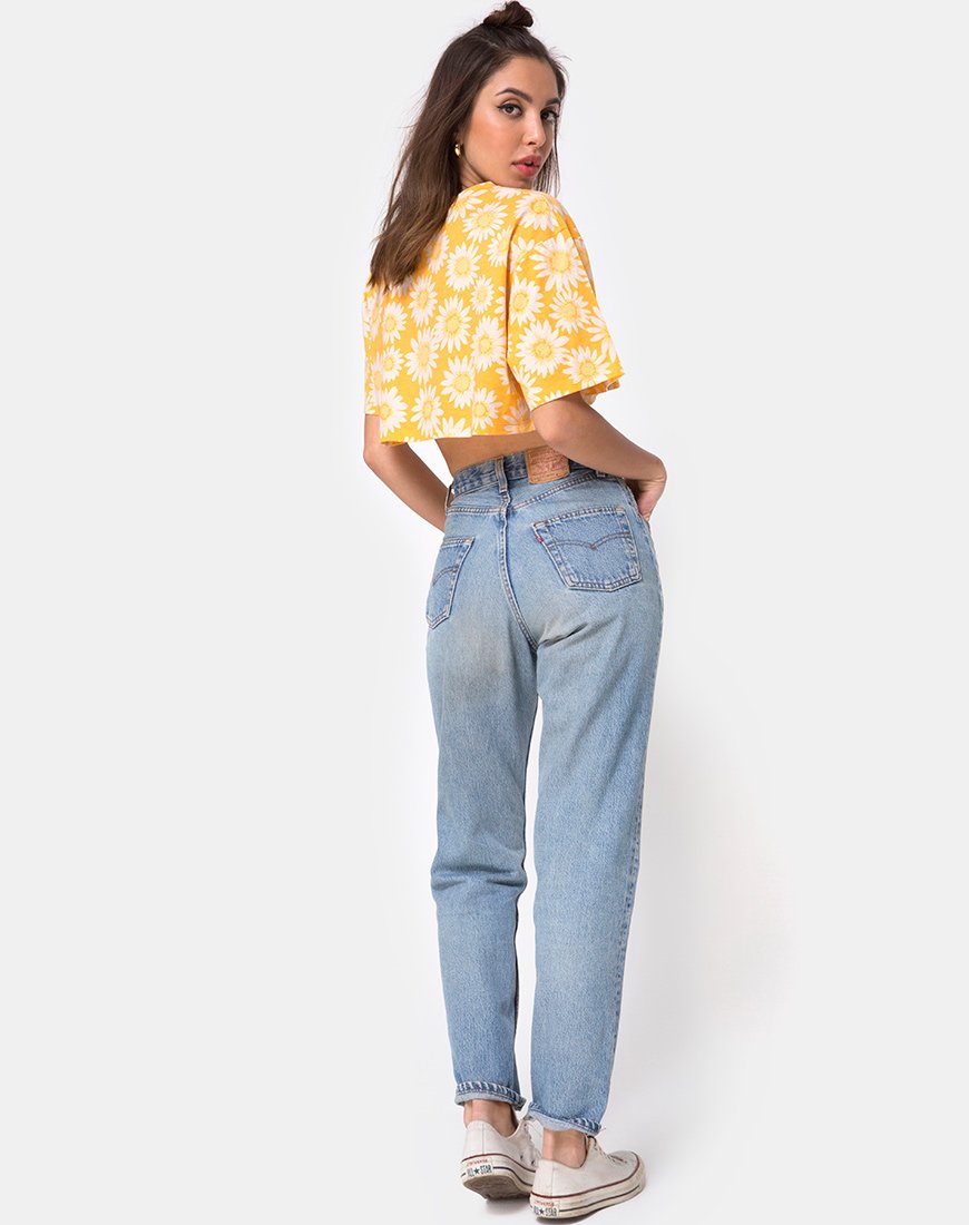 Image de Super Crop Tee in Sunkissed Floral Yellow