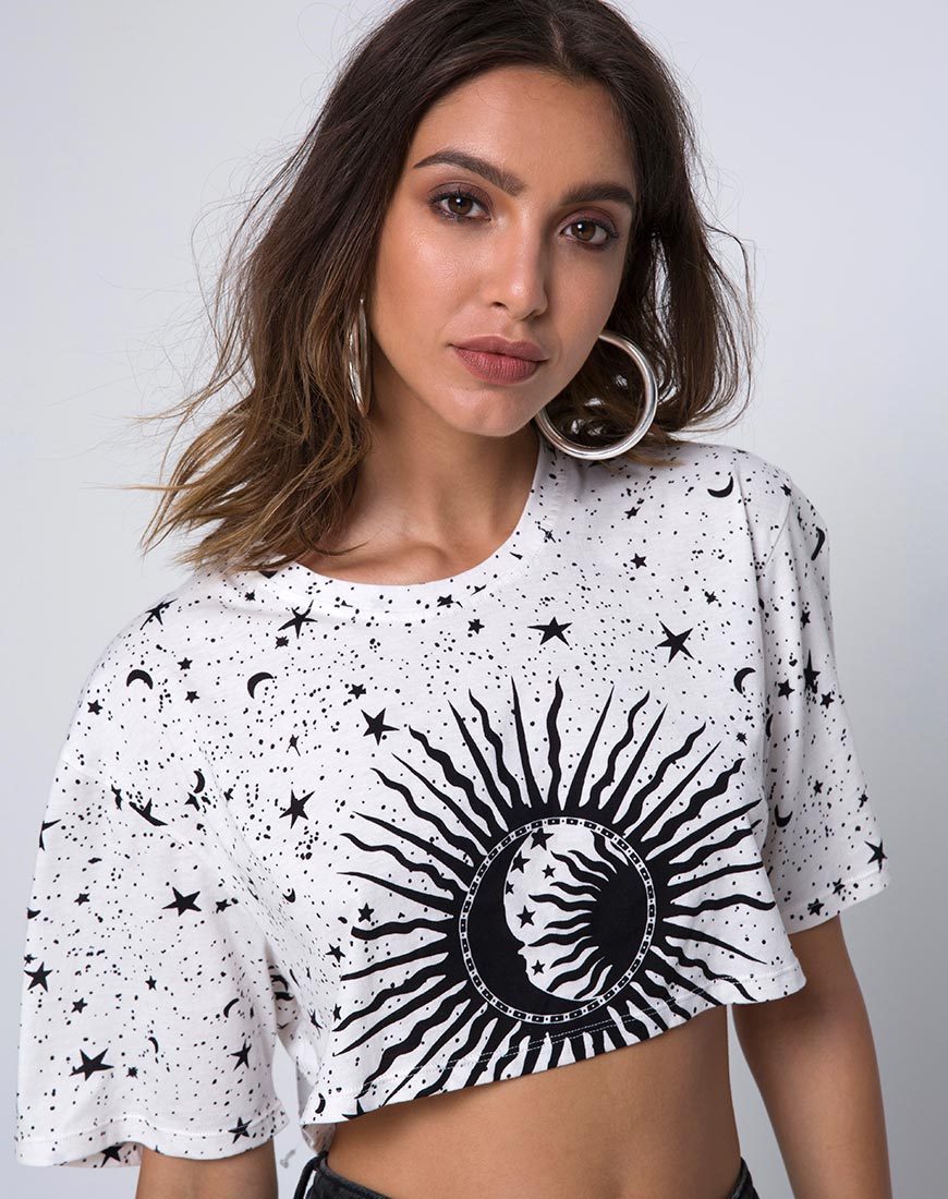 T-shirt super court en blanc Cosmo
