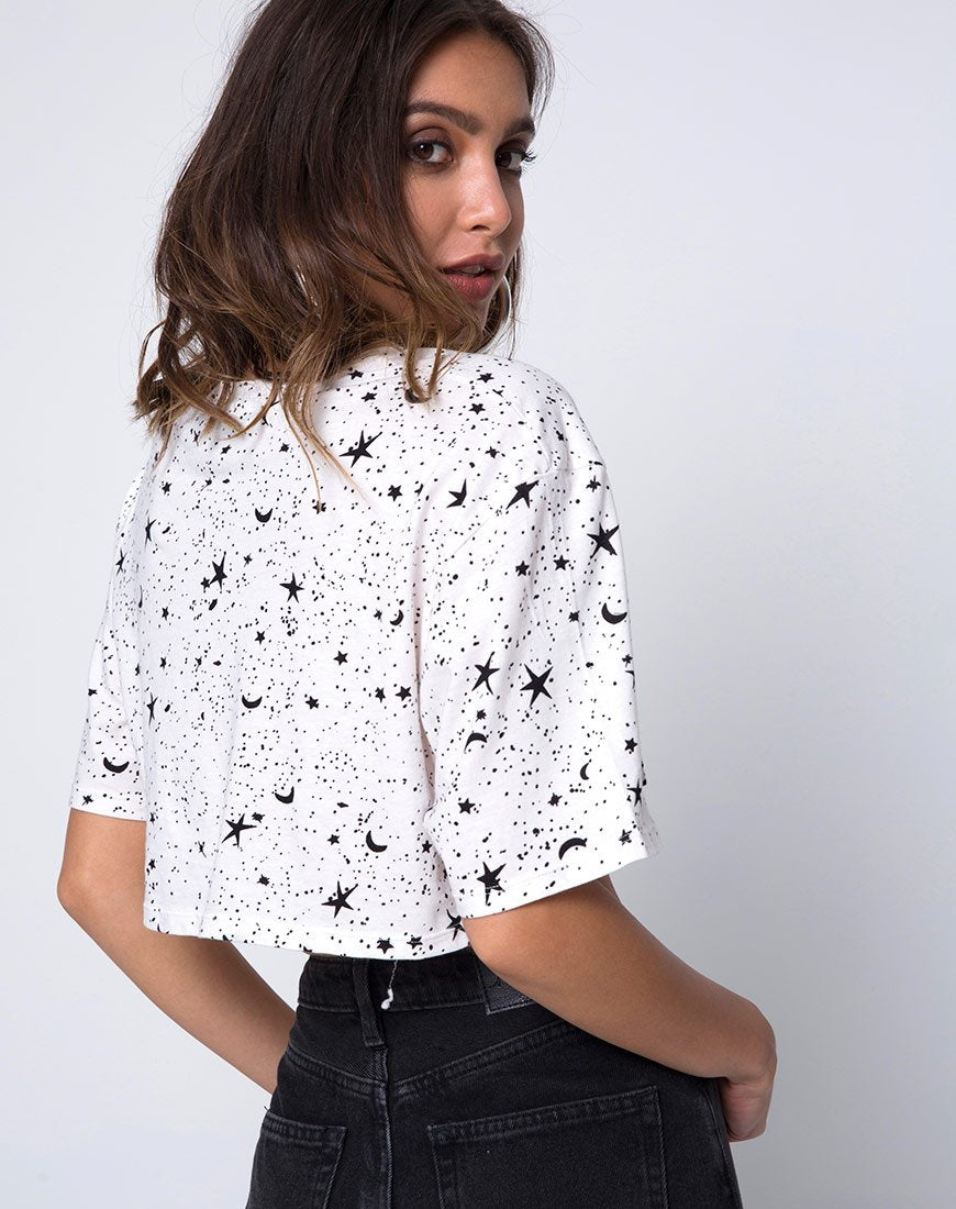 T-shirt super court en blanc Cosmo