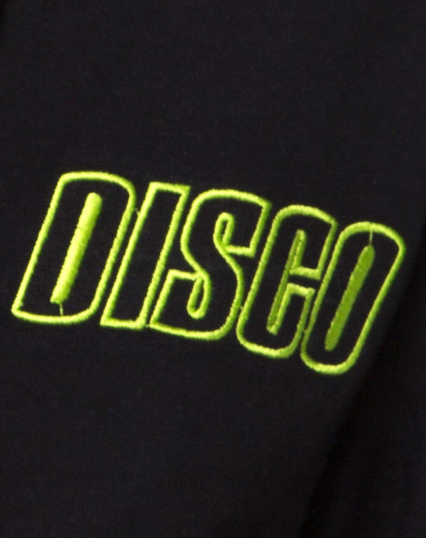 Image of Super Cropped Black Tee in Disco Embro