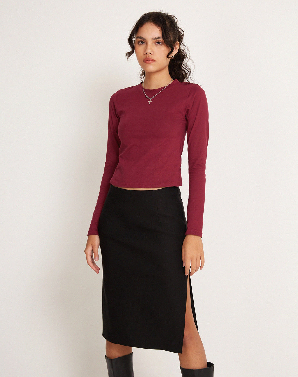 Suratmi Long Sleeve Top in Plum (Top à manches longues de Suratmi)