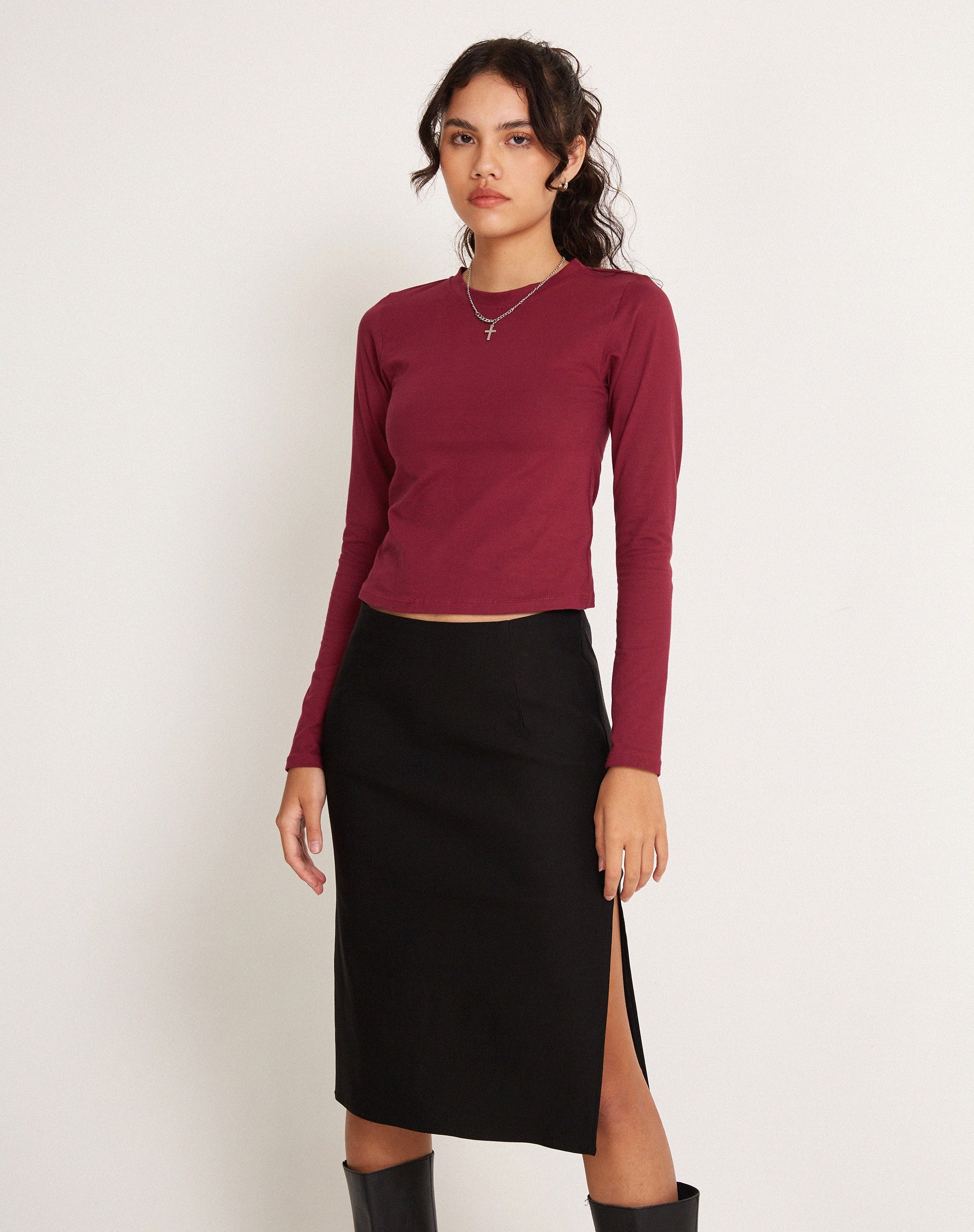 Image de Suratmi Long Sleeve Top in Plum