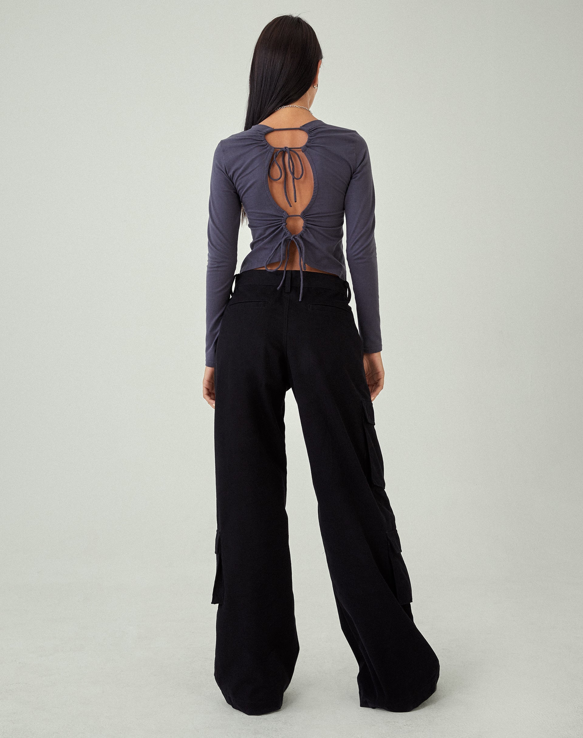Image de MOTEL X JACQUIE Shan Pantalon à jambes larges en noir