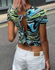 image de Surtie Crop Top in Warped Zebra Blue