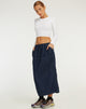 image de Jupe midi Swari en Denim Chambray foncé