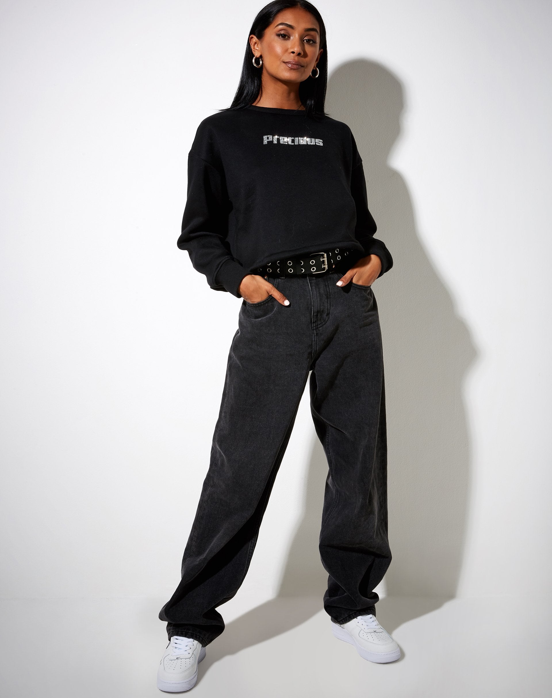 Image de Glora Sweatshirt in Black Precious Hotfix