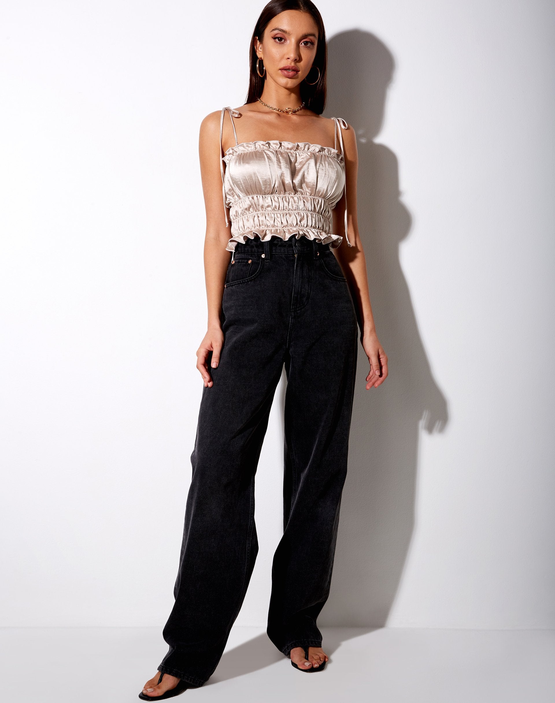 Image de Silvia Cami Top in Satin Champagne