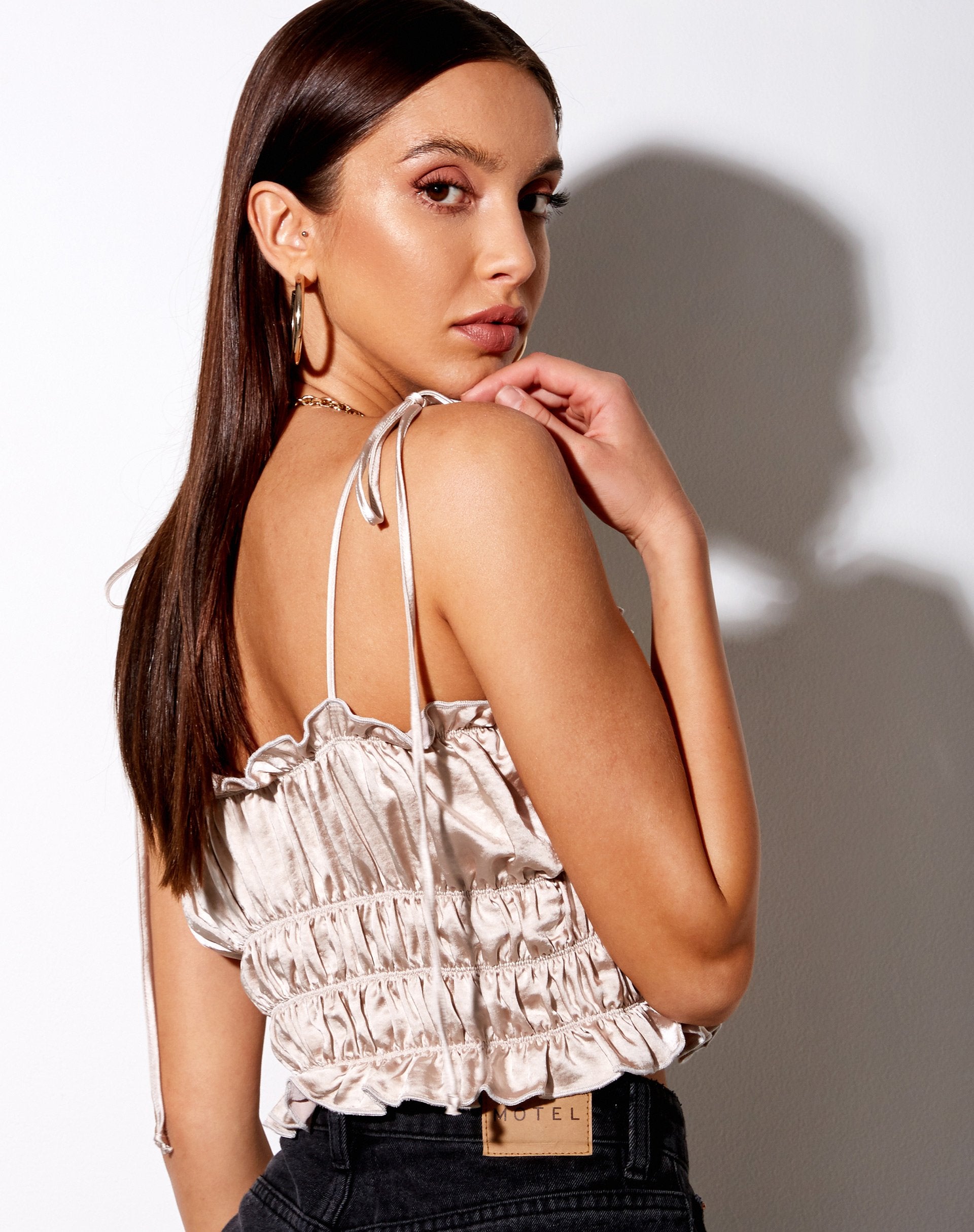 Image de Silvia Cami Top in Satin Champagne