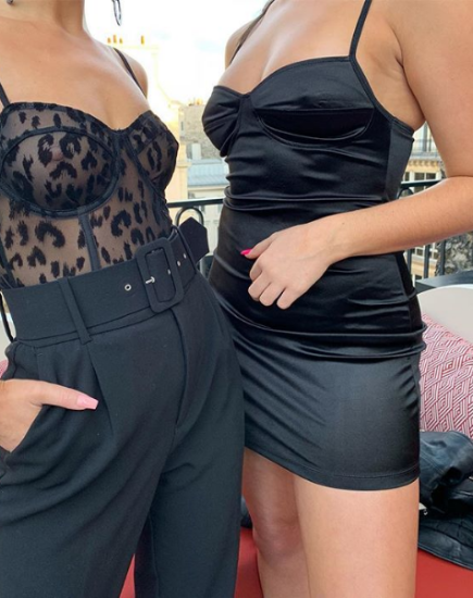 Image of Leta Bodycon Dress in Satin Black