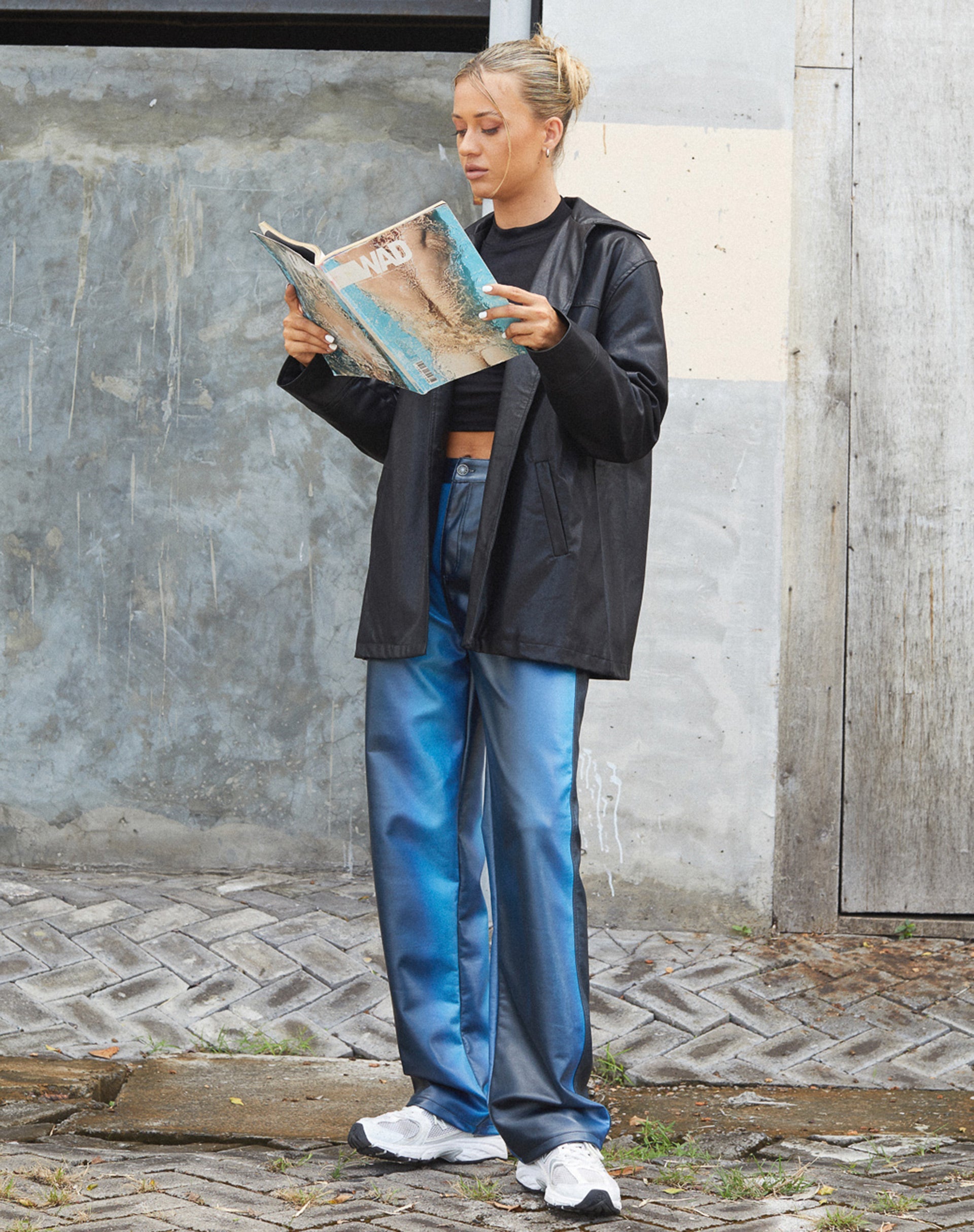 IMAGE du pantalon Parallel en PU Ombre Blue
