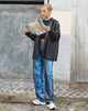 IMAGE du pantalon Parallel en PU Ombre Blue
