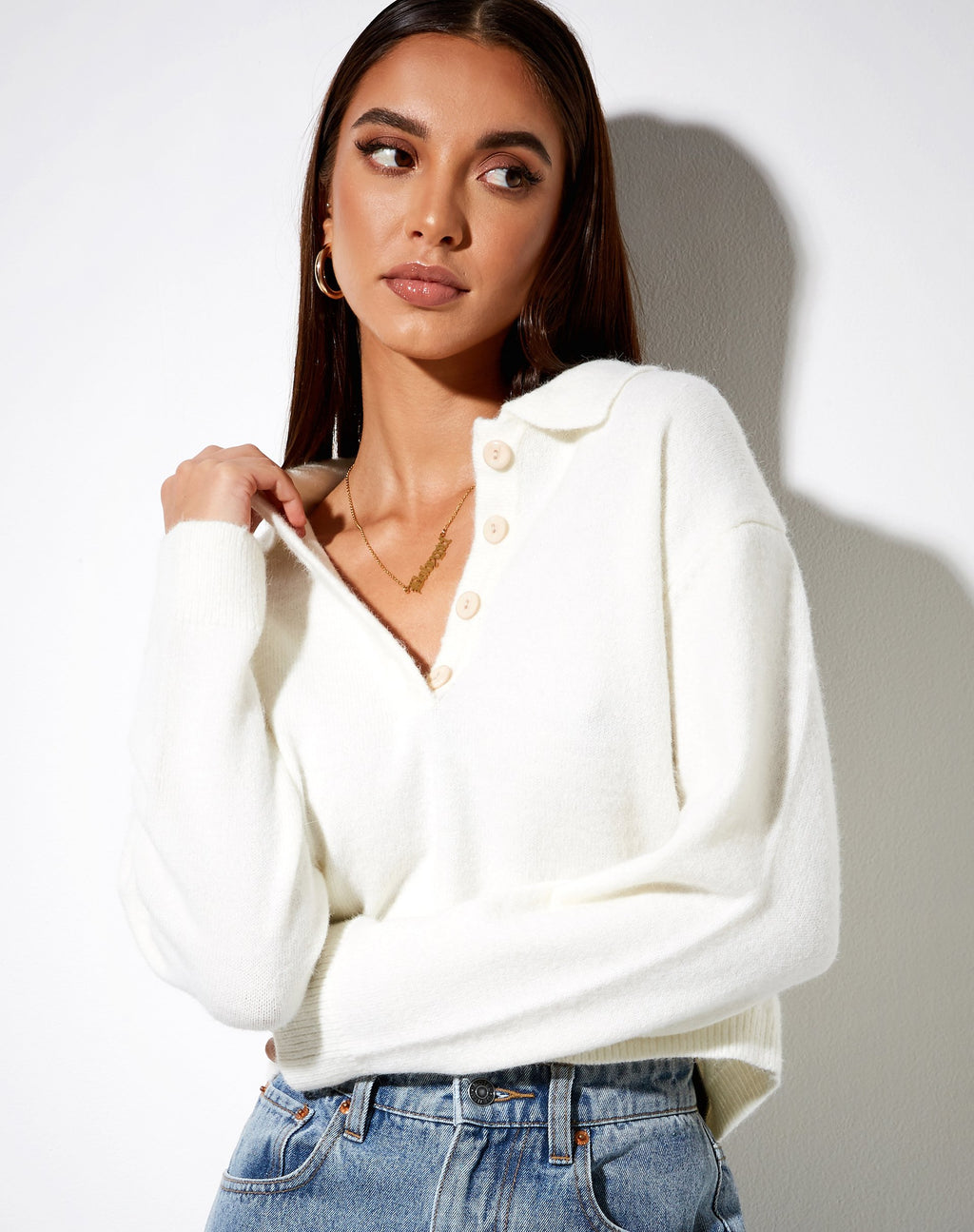 Pull Tallis en tricot Ivoire