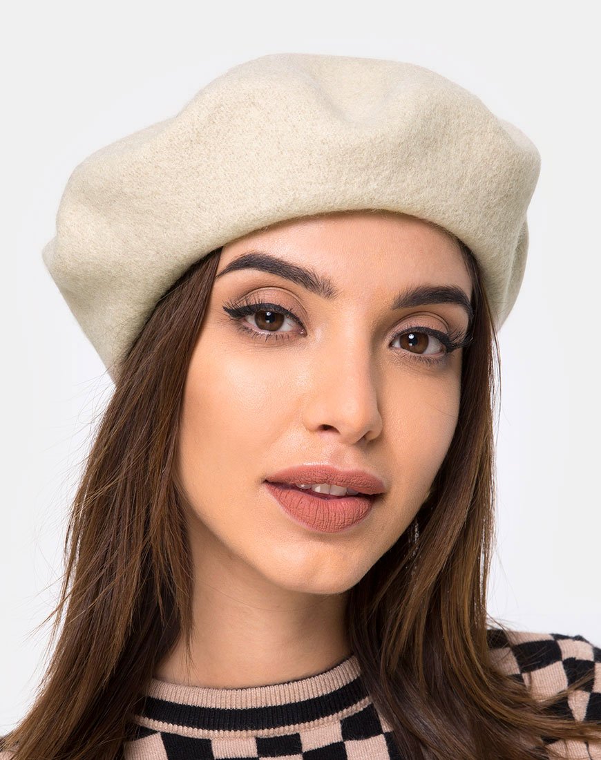 Image du béret de laine en taupe