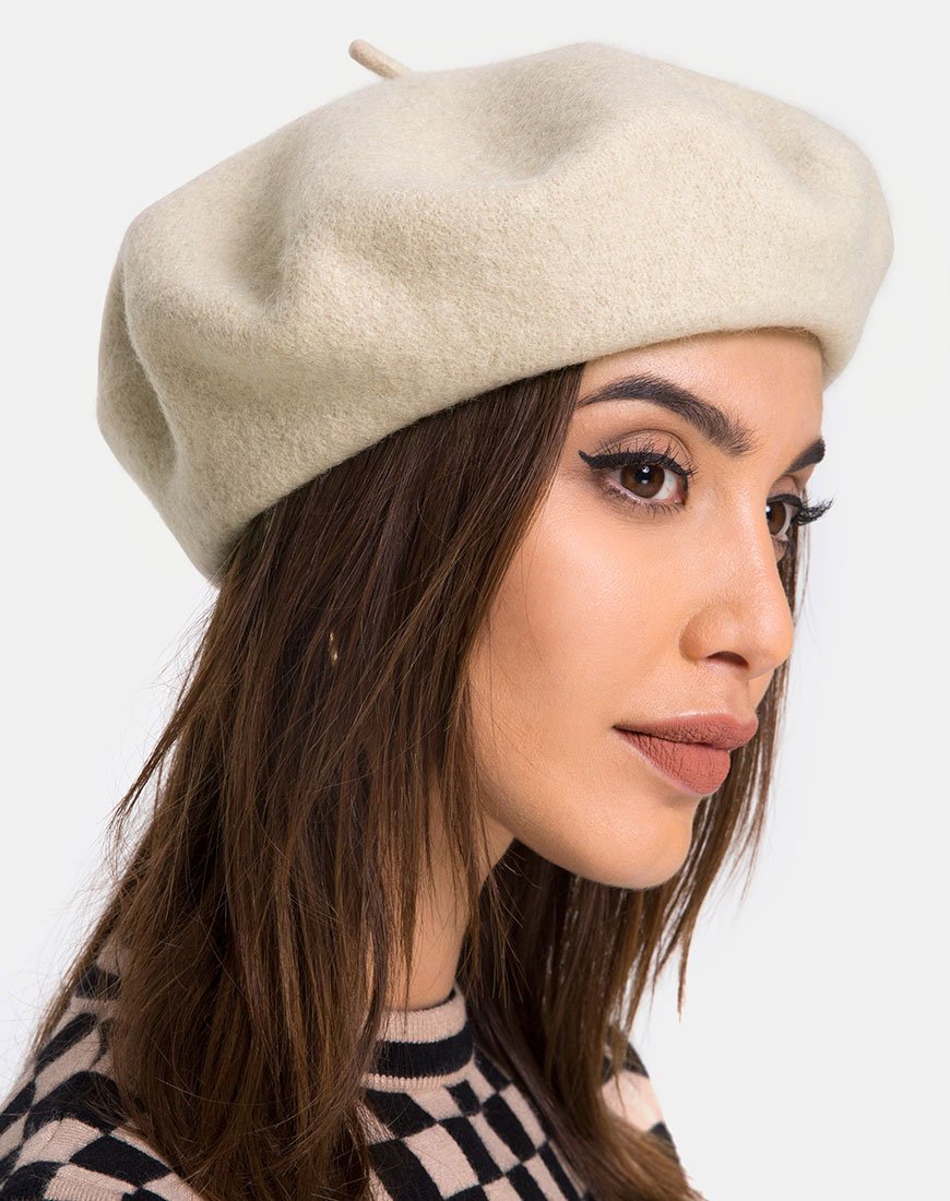 Image du béret de laine en taupe