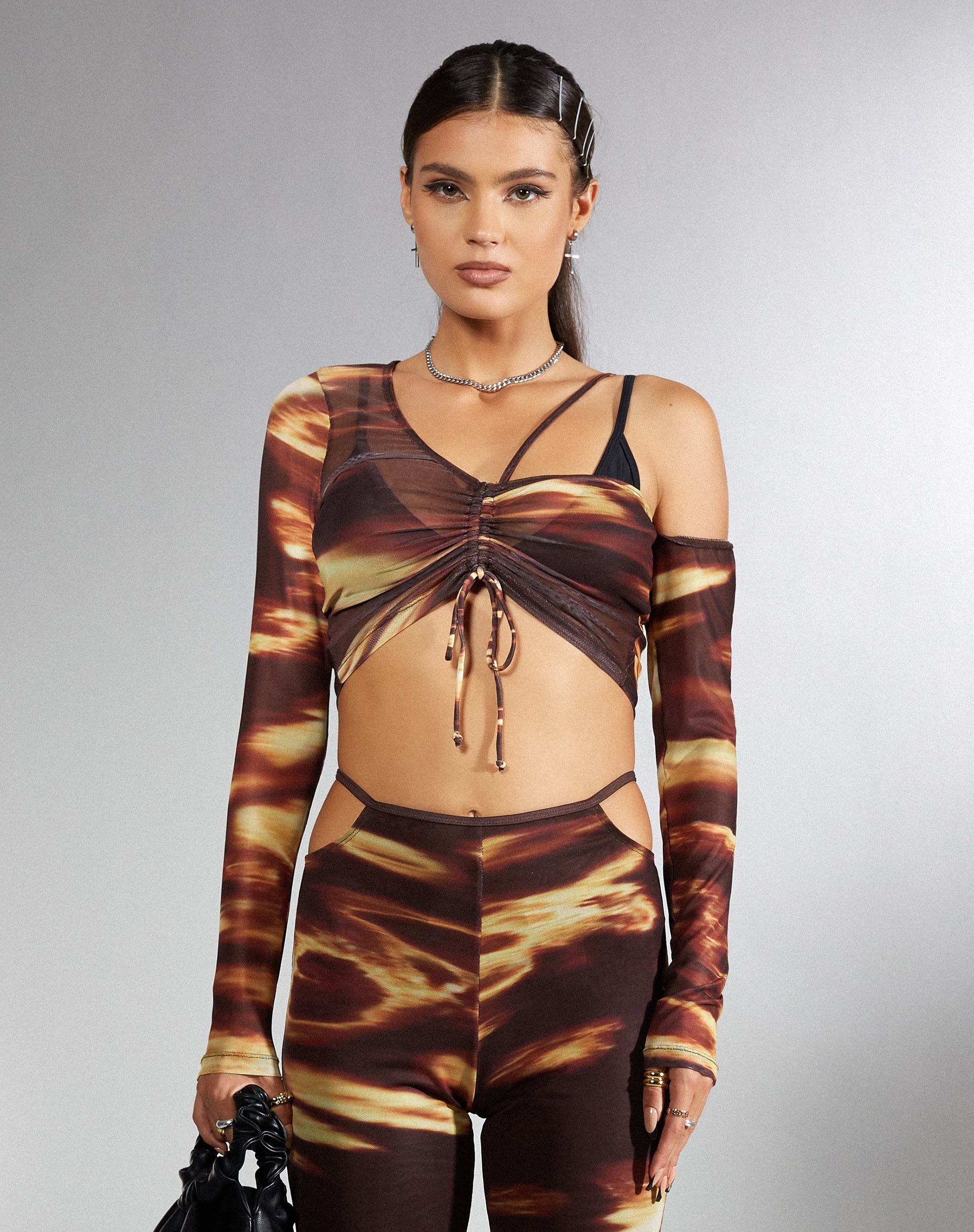 Image de MOTEL X IRIS Tapi Crop Top in Bleach Drip