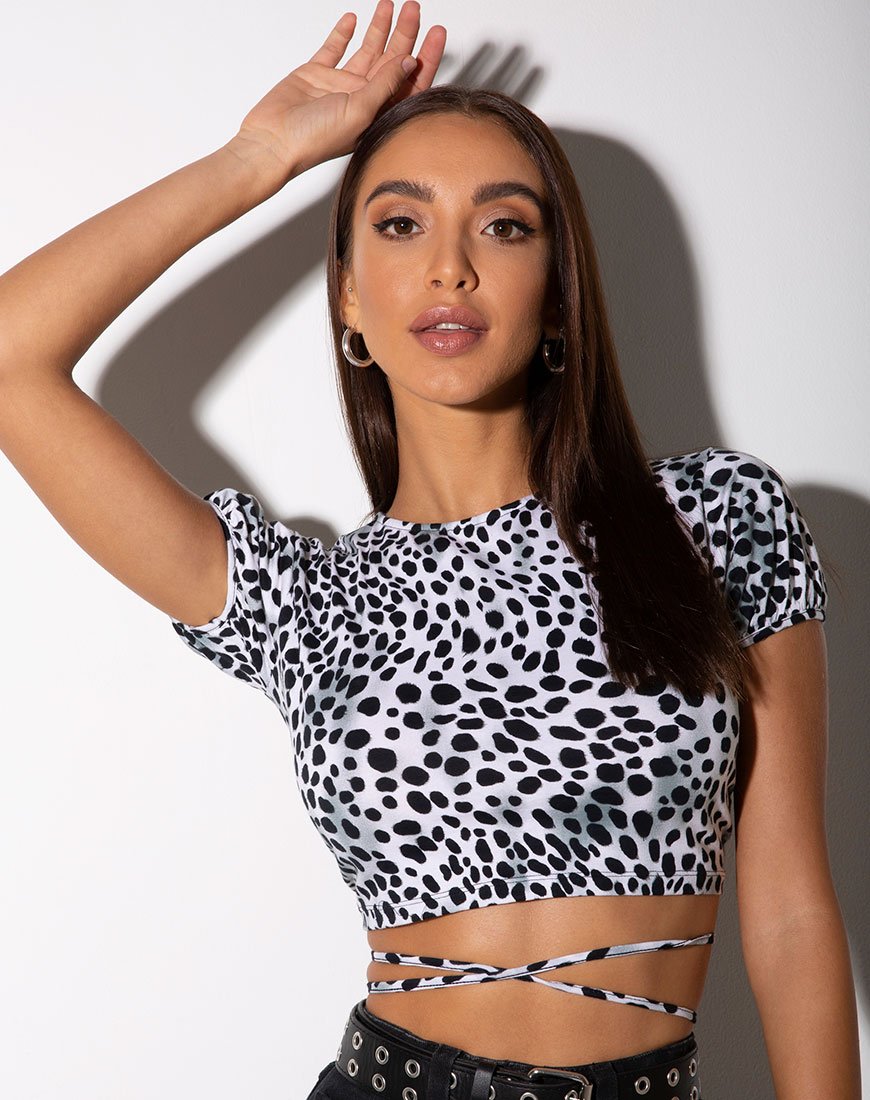 Top Tasya en dalmatien noir et blanc