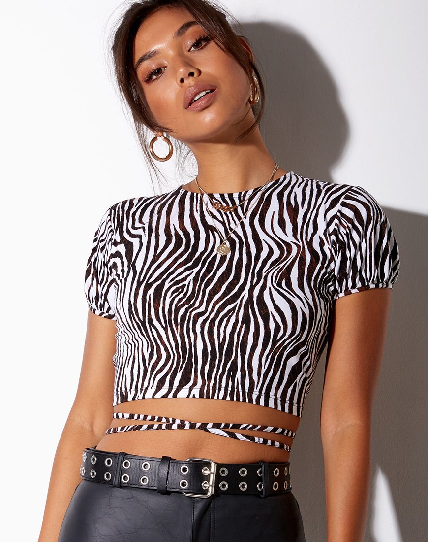Image de Tasya Crop Top in Zebra Vertical