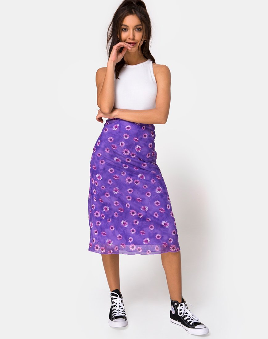 Image de Taura Midi Skirt in Daisy Daze Purple