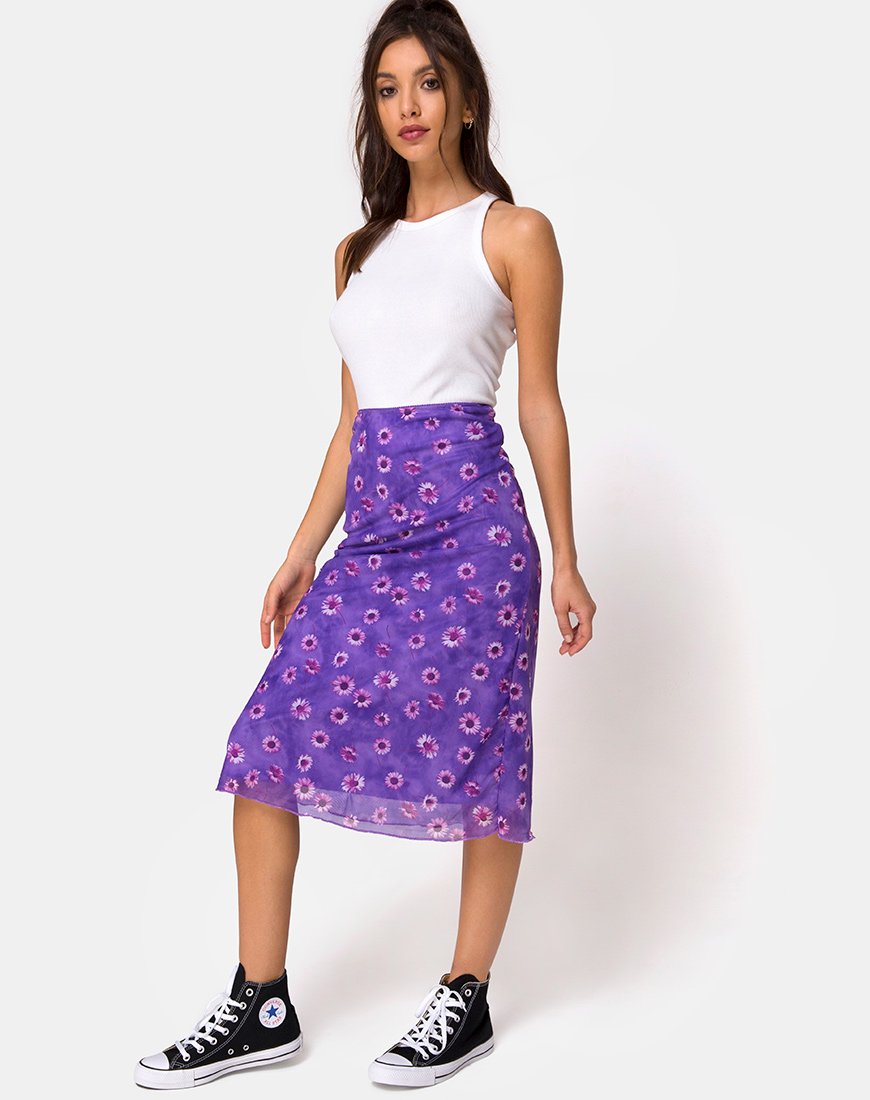 Image de Taura Midi Skirt in Daisy Daze Purple