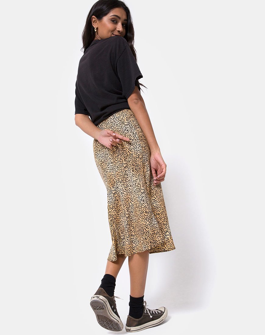 Image de Tauri Midi Skirt in Mini Tiger Brown