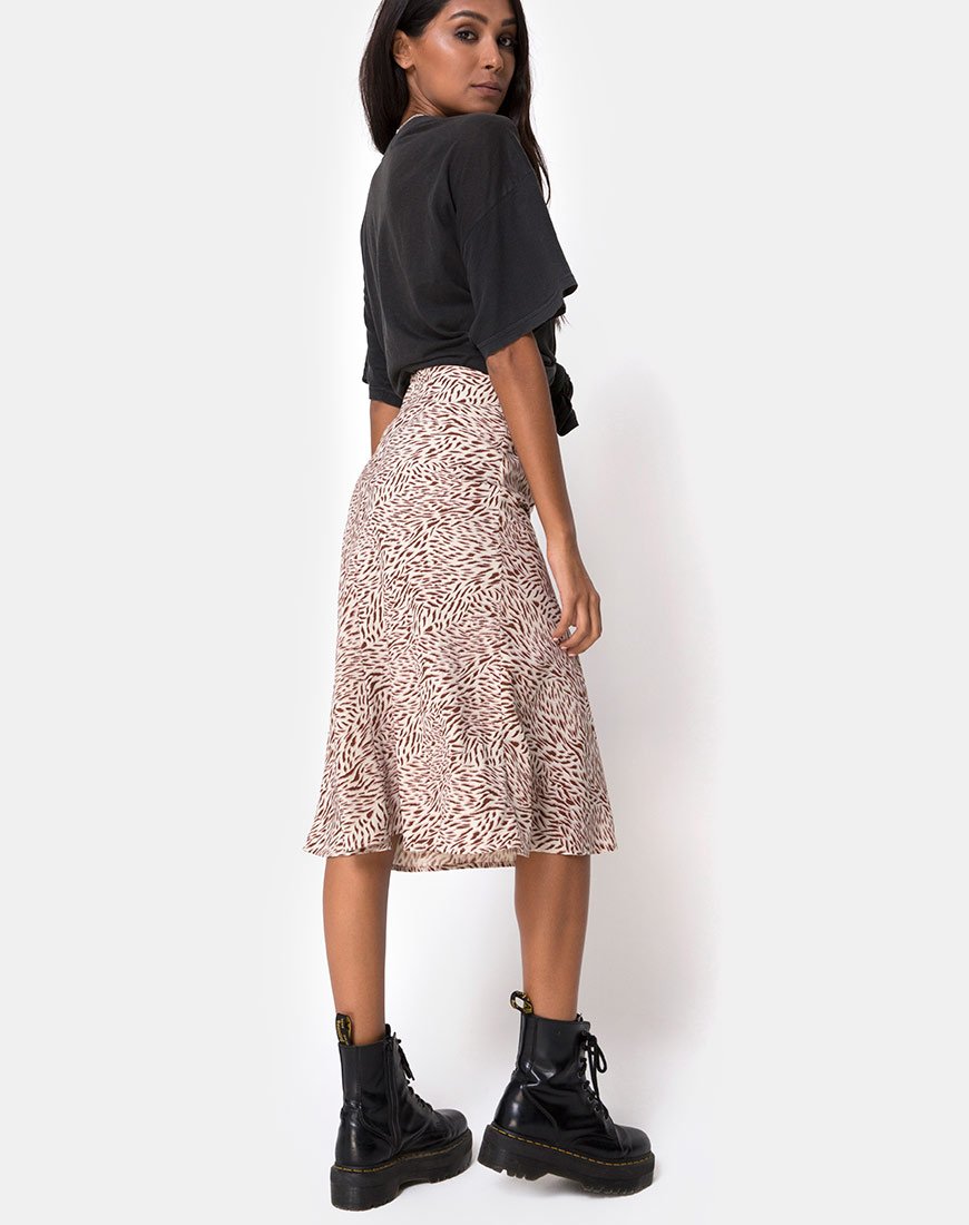 Jupe midi Tauri, Safari Taupe