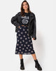 Image de Tauri Midi Skirt in Black Flock Rose