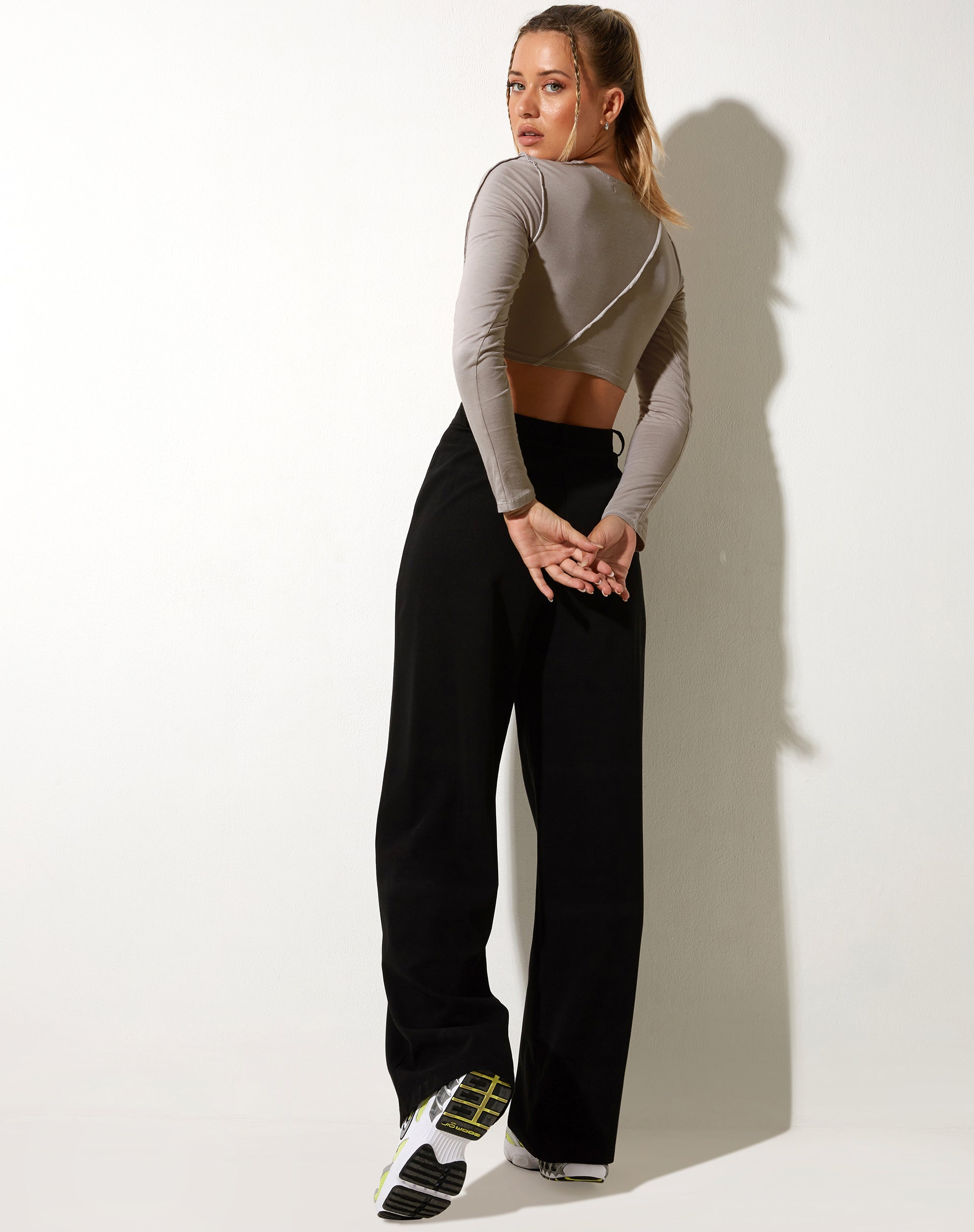 Image de Teaghan Crop Top en Lycra Oat Milk